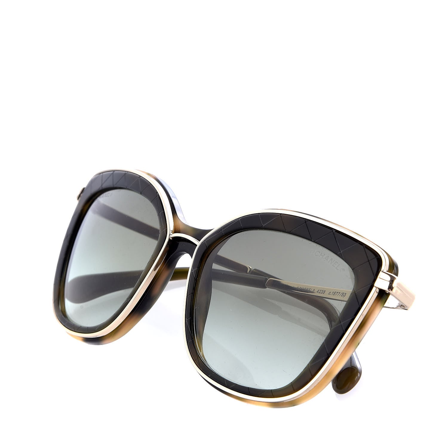 Chanel Acetate Quilted Metal Butterfly Sunglasses 4238-A Brown 7 of 8