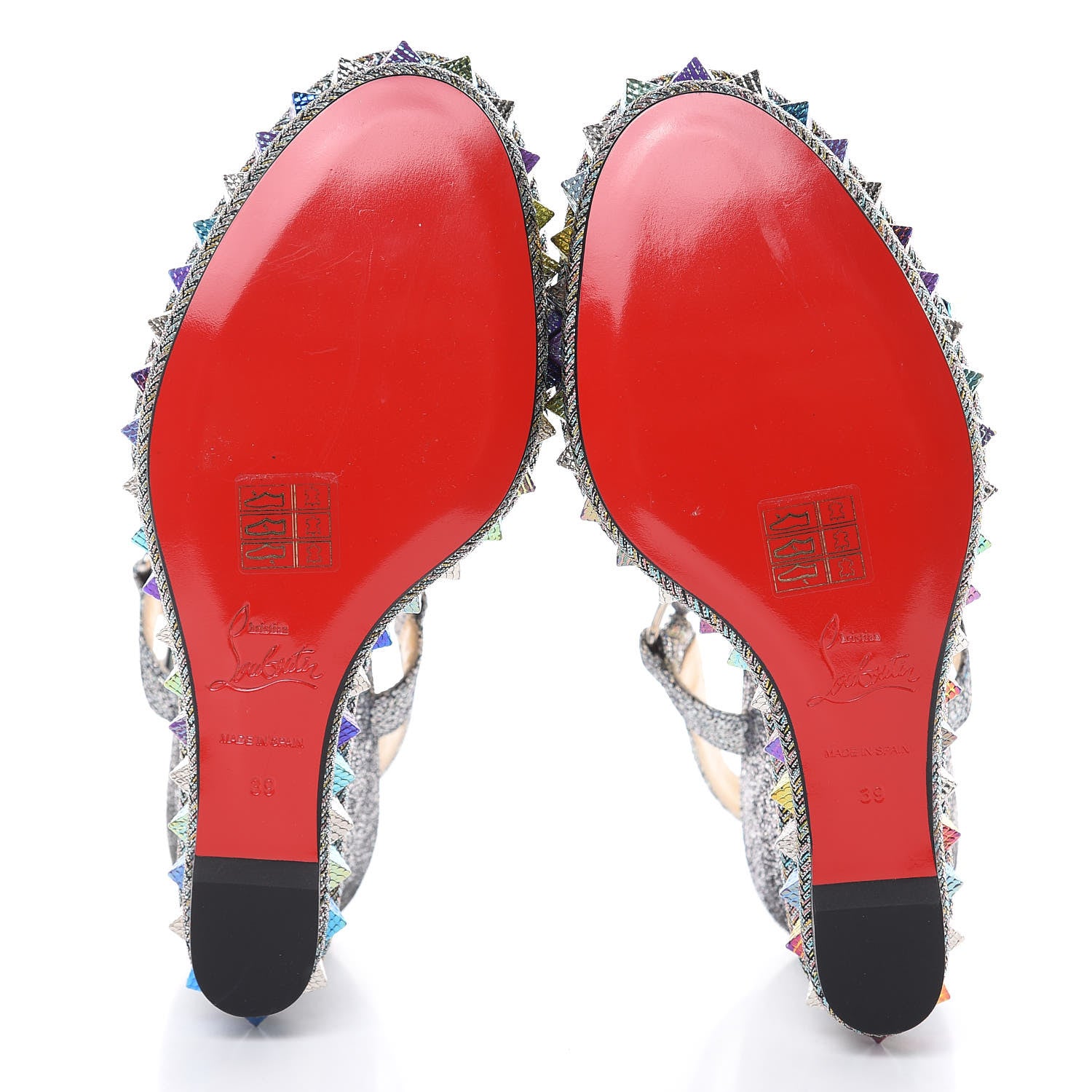 Christian Louboutin Nappa Mica Pyraclou 110 Wedge Sandals 39 Silver 5 of 7
