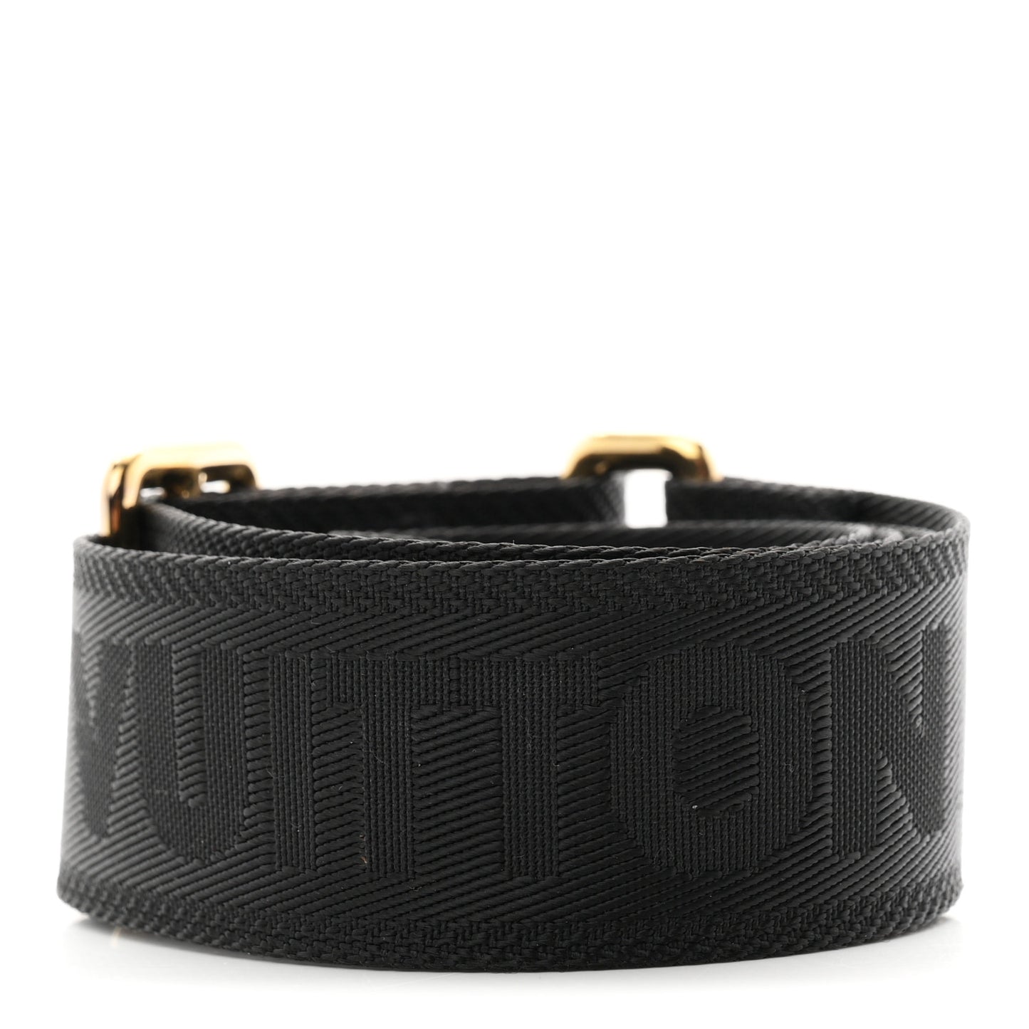 Nylon Calfskin Bubblegram Wallet Strap Black