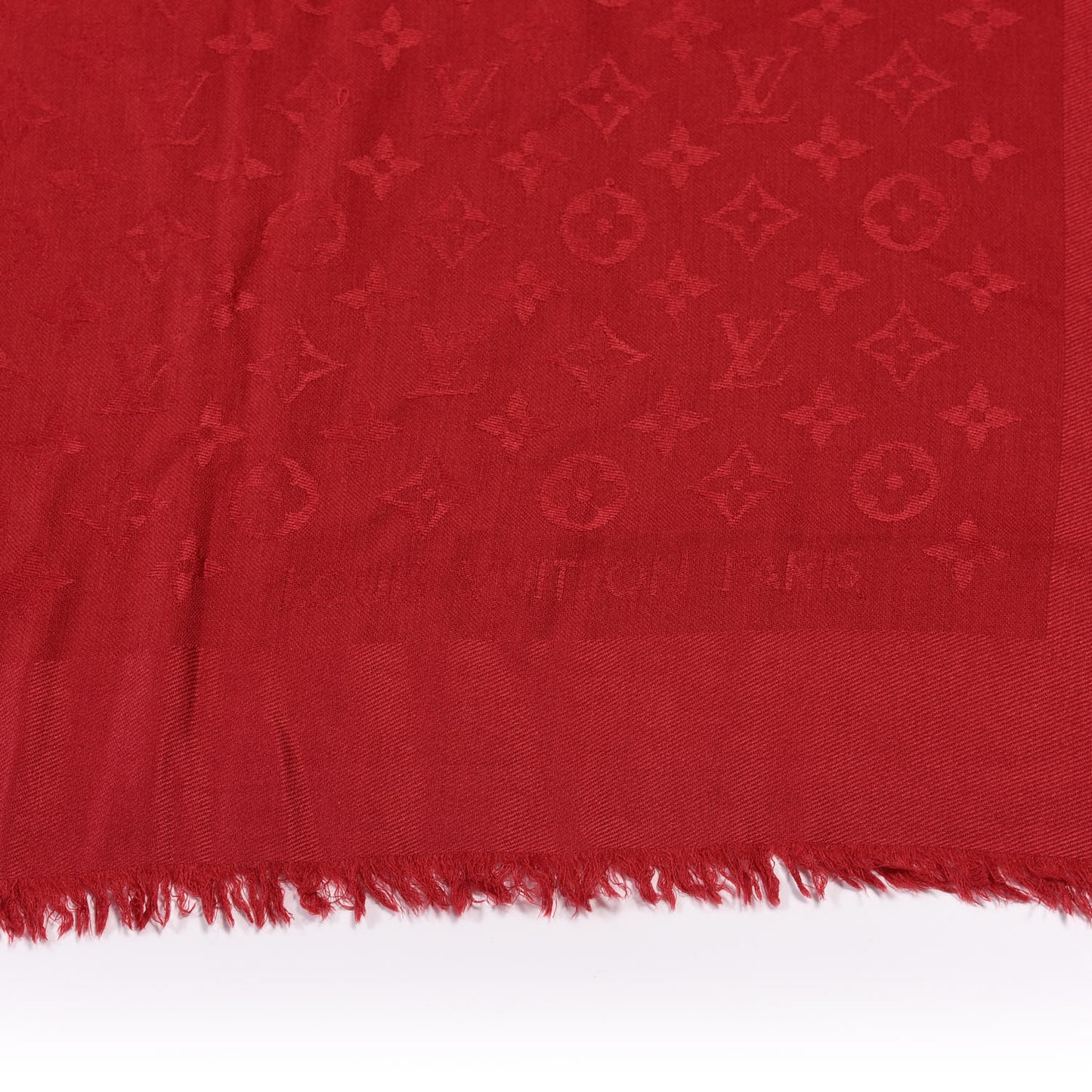 Silk Wool Monogram Shawl Pomme D'Amour