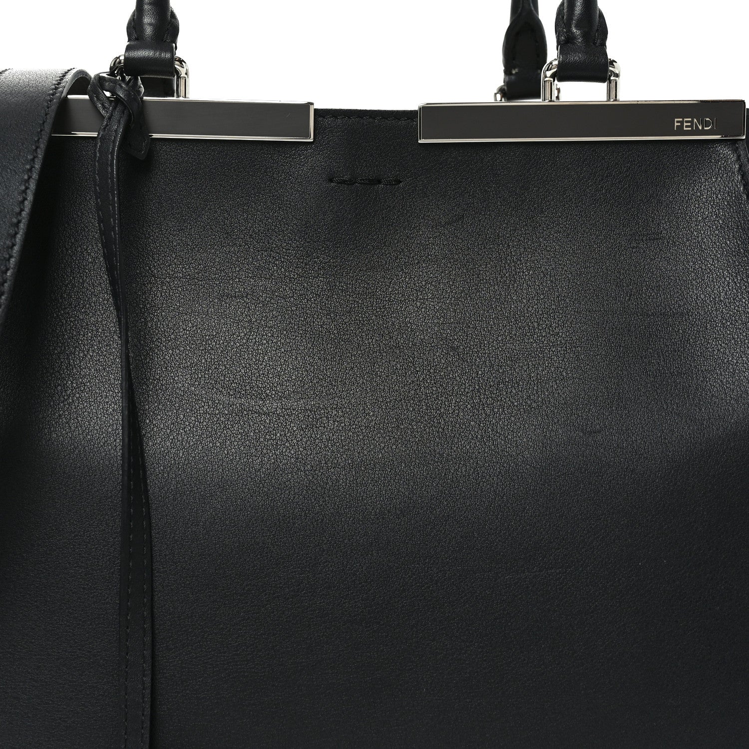 Fendi Vitello Dolce Shiny Nappa Petite 3Jours Tote Black 1886179