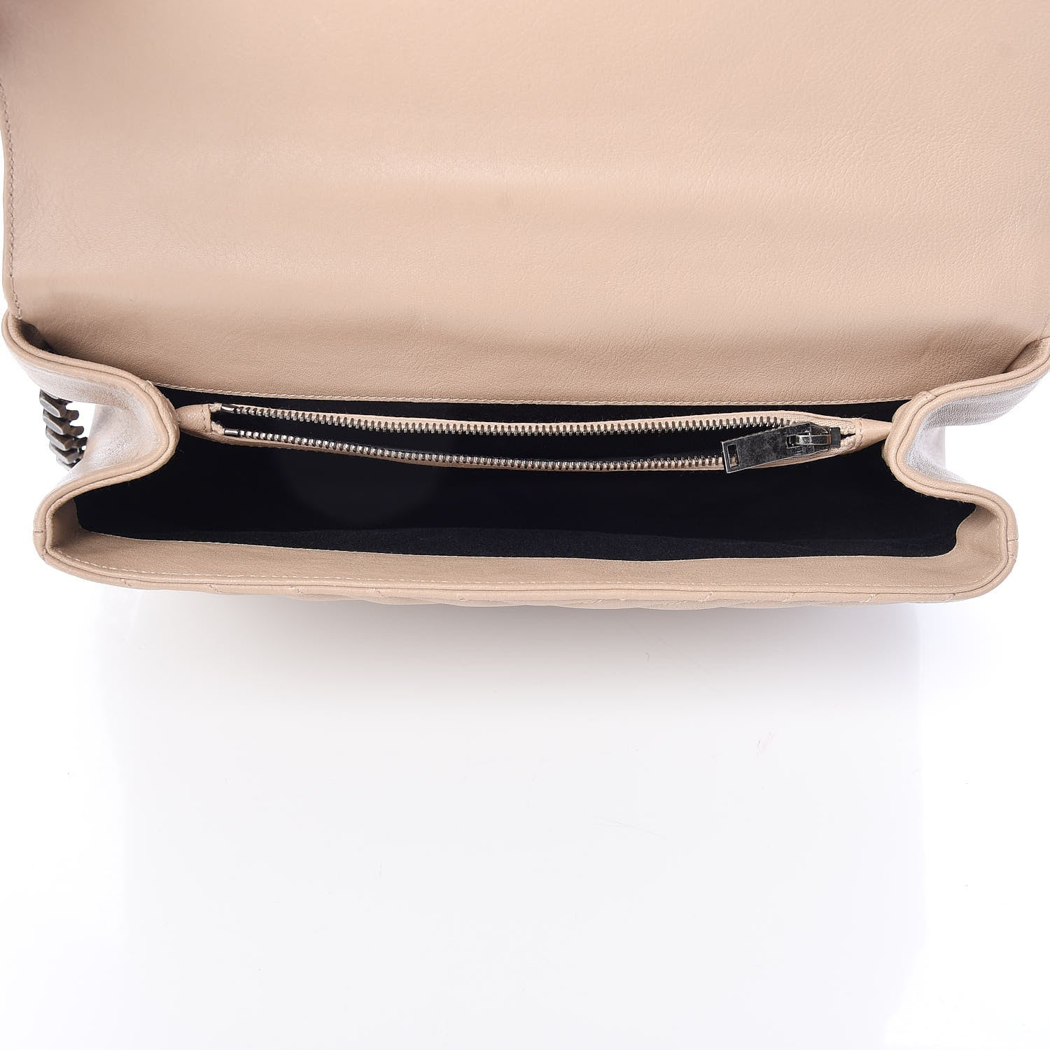 Saint Laurent Sheepskin Matelasse Chevron Monogram Large College Satchel Beige 5 of 12