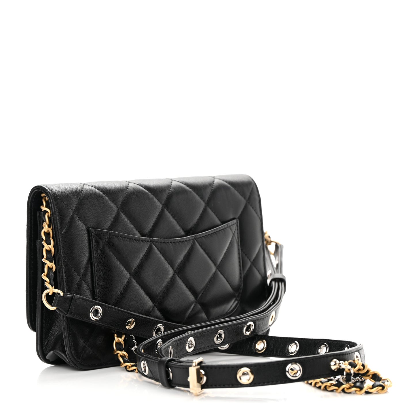 Goatskin Quilted Quilted Like A Wallet Wallet On Chain WOC Black