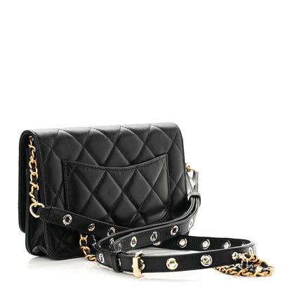 Chanel Goatskin Quilted Quilted Like A Wallet Wallet On Chain WOC Black 3 of 17