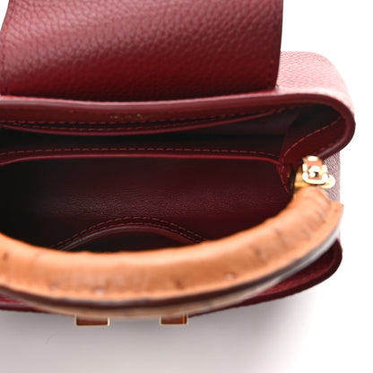 Louis Vuitton Taurillon Ostrich Mini Capucines Griotte Red Honey 5 of 12