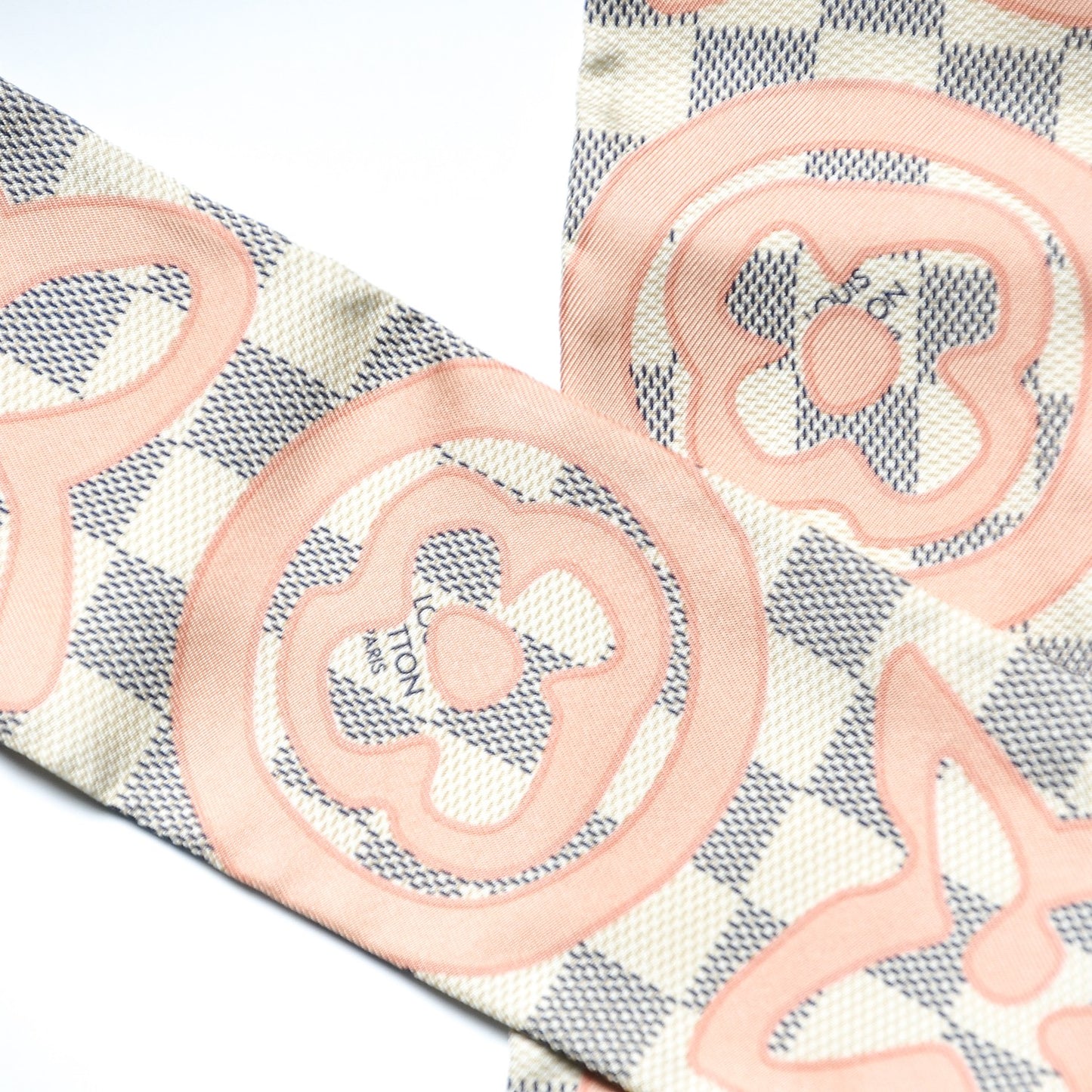 Silk Damier Azur Tahitienne Bandeau Rose Ballerine