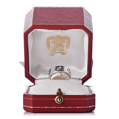 Cartier 18K White Gold 3 Diamond LOVE Ring 49 4.75 6 of 6