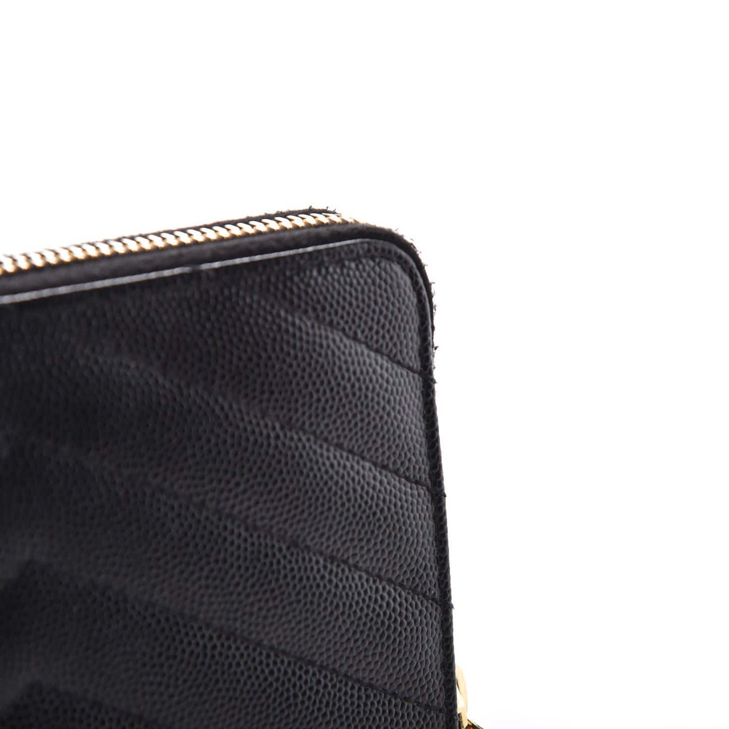 Grain De Poudre Matelasse Chevron Monogram Zip Around Wallet Black