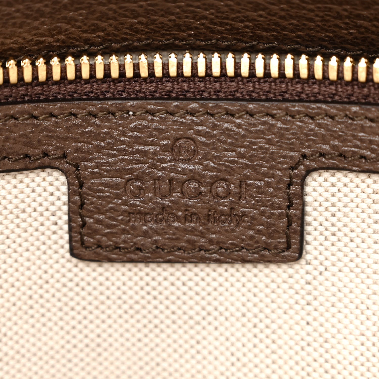 Gucci Monogram Jumbo GG Textured Dollar Calfskin Web Wristlet Messenger Bag Camel Ebony New Acero 6 of 11