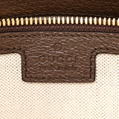 Gucci Monogram Jumbo GG Textured Dollar Calfskin Web Wristlet Messenger Bag Camel Ebony New Acero 6 of 11
