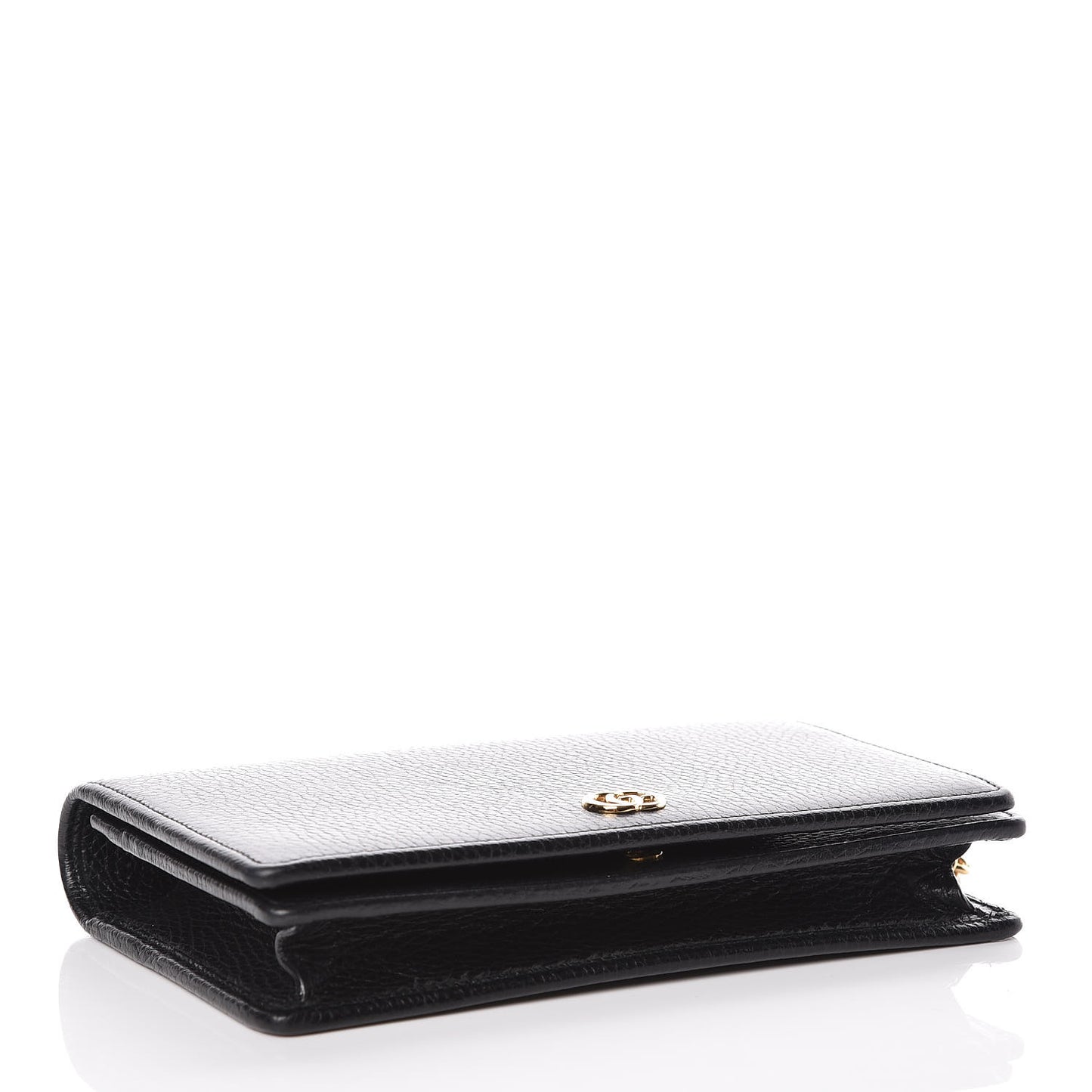 Calfskin Mini GG Marmont Chain Wallet Black
