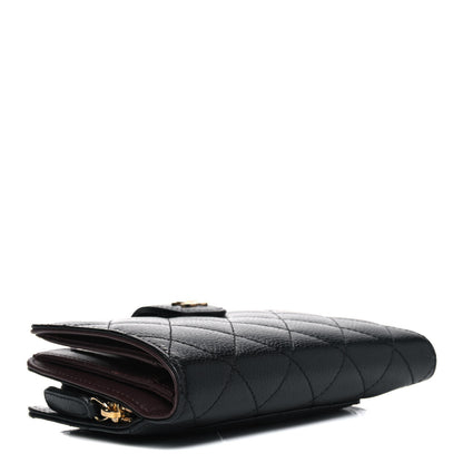 Chanel Caviar Quilted Zipped Pocket Wallet Black 3 of 9