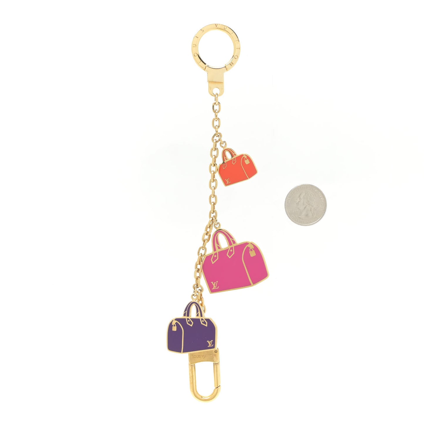 Enamel Iconic Speedy Bag Charm Chain Gold