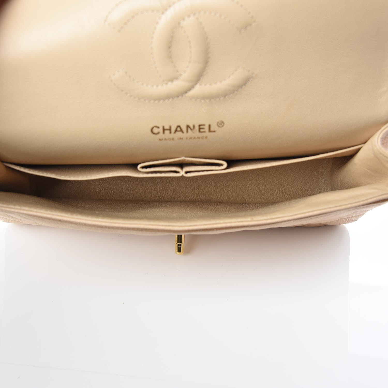 Chanel Caviar Quilted Medium Double Flap Beige Clair 8 of 11