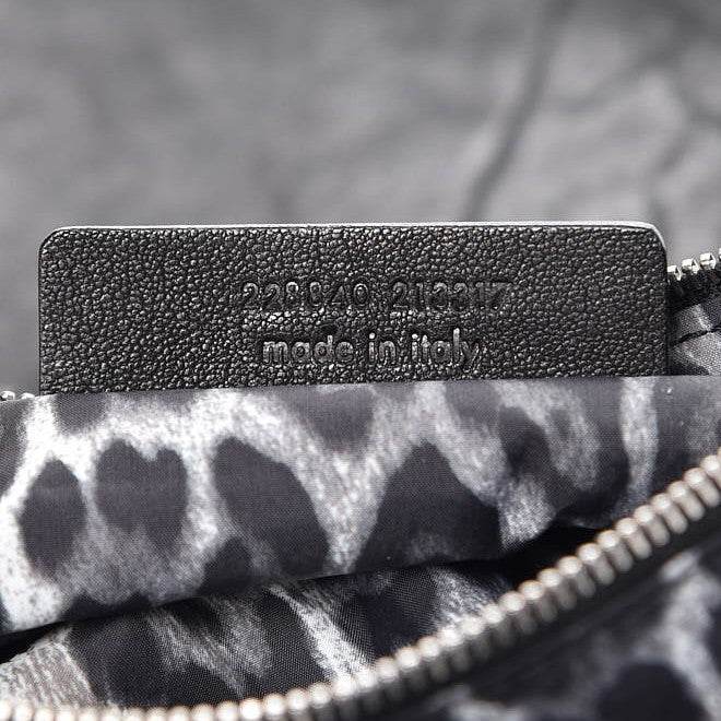 Saint Laurent Goatskin Lizard Embossed Large Roady Hobo Black 7 of 7