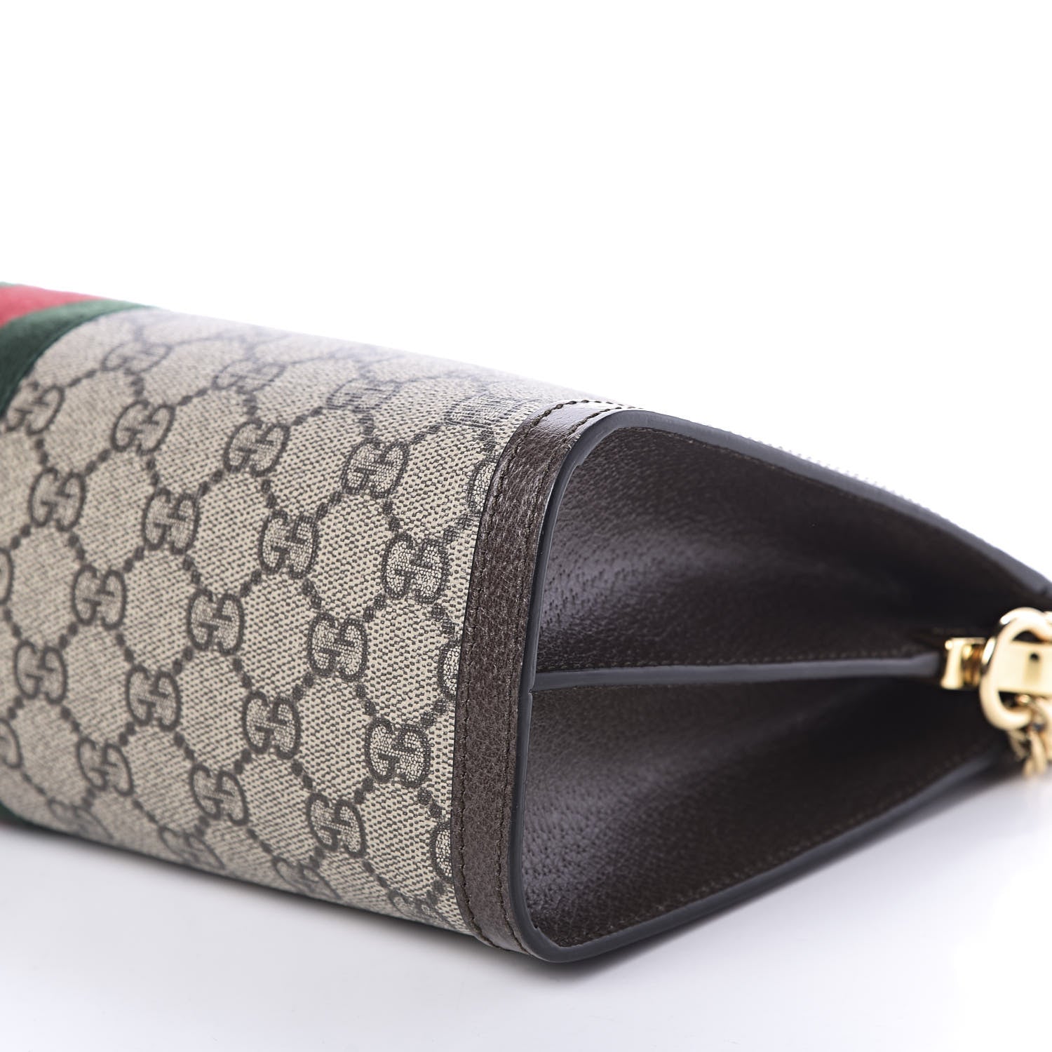 Gucci GG Supreme Monogram Web Medium Ophidia Chain Shoulder Bag Brown 7 of 11
