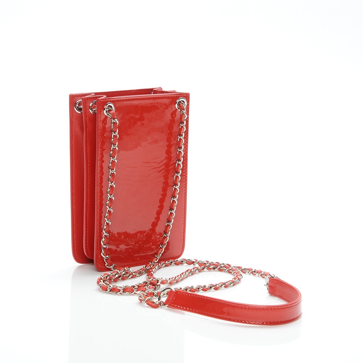 Chanel Patent Crossbody CC Phone Holder Red 3 of 7