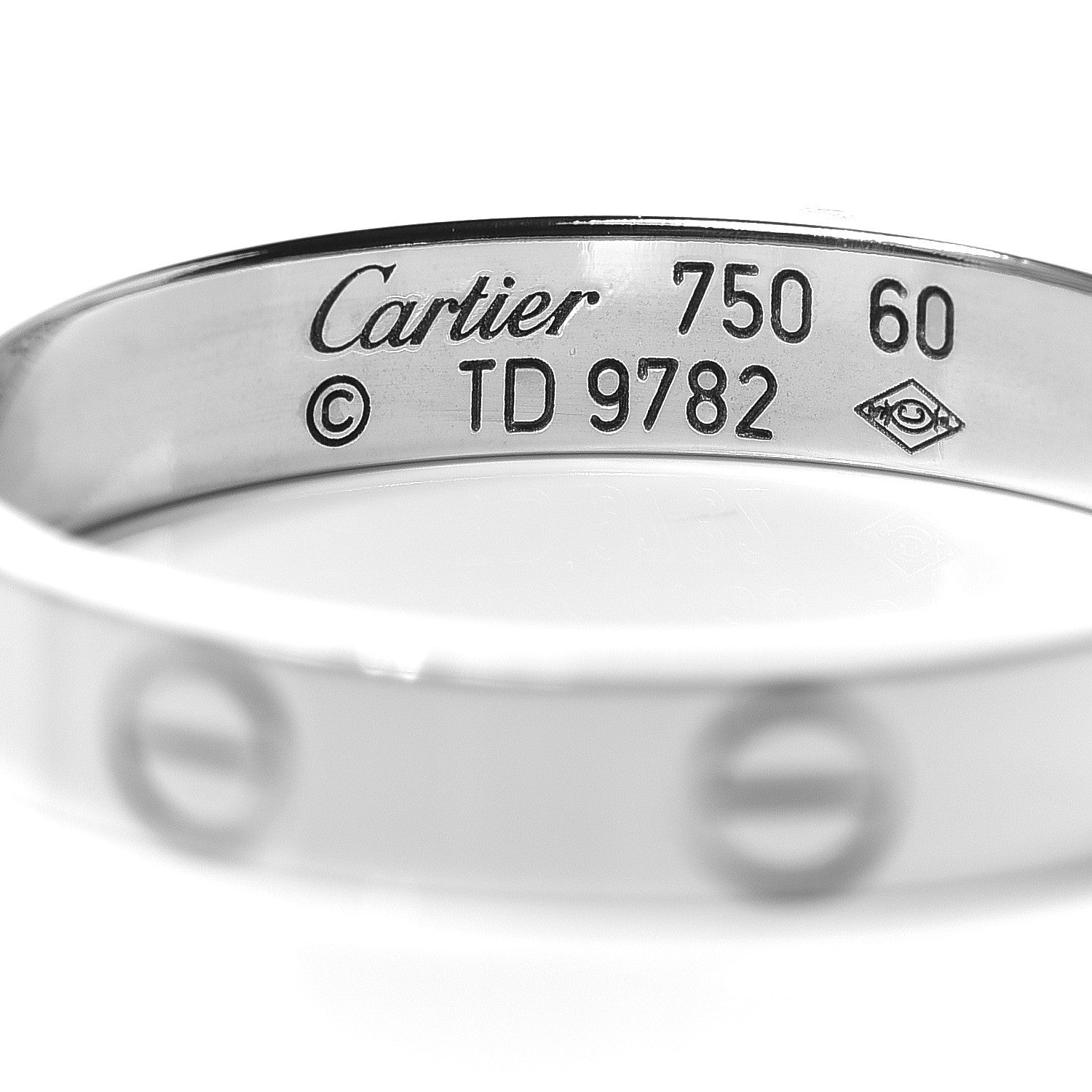 Cartier 18K White Gold 3.5mm LOVE Wedding Band Ring 60 9 4 of 4