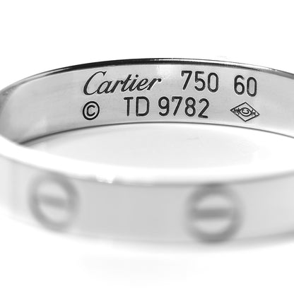 Cartier 18K White Gold 3.5mm LOVE Wedding Band Ring 60 9 4 of 4