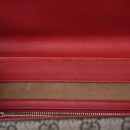Gucci GG Supreme Monogram Calfskin Medium Padlock Top Handle Bag Beige Hibiscus Red New Rosette 8 of 10