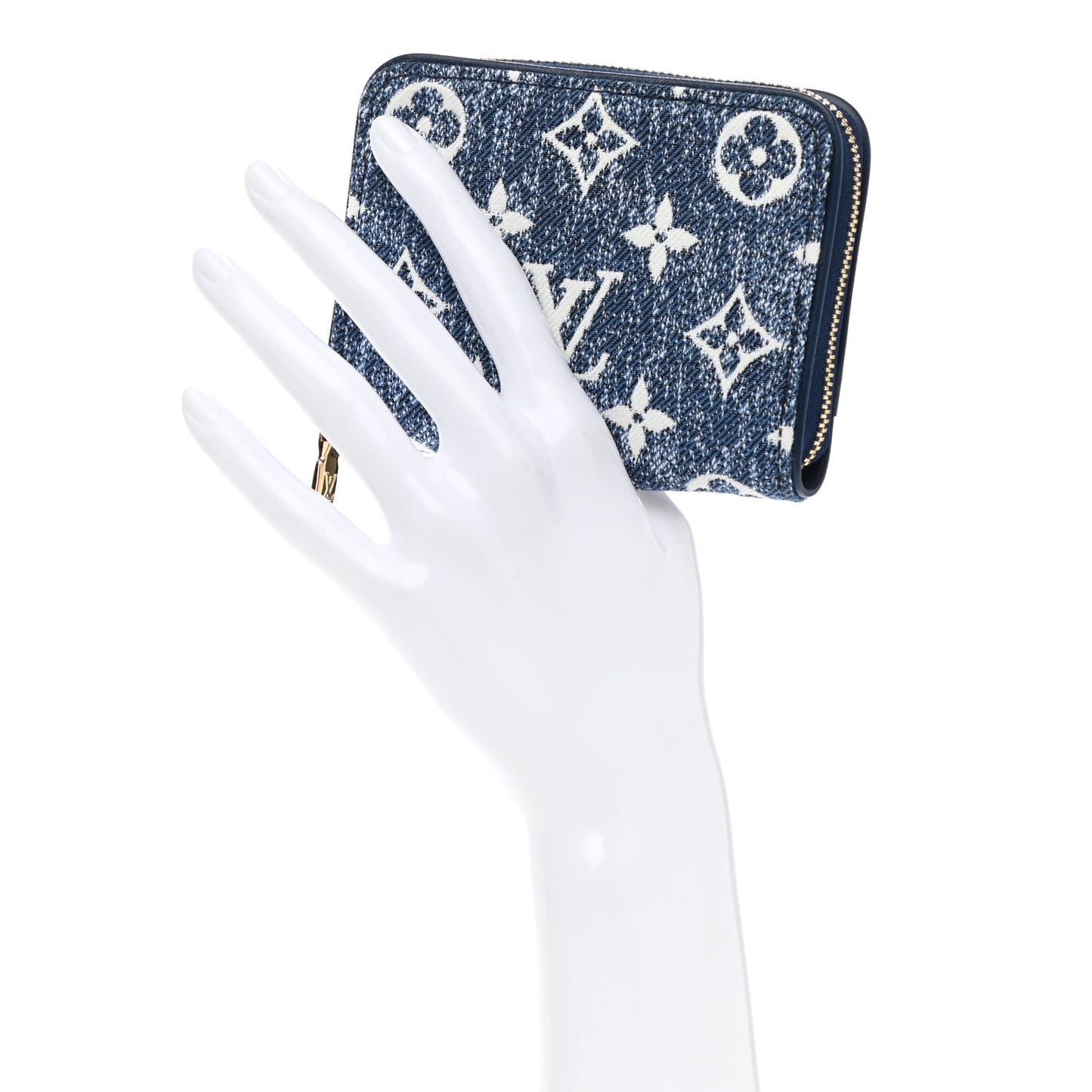 Denim Monogram Jacquard Zippy Coin Purse Bleu