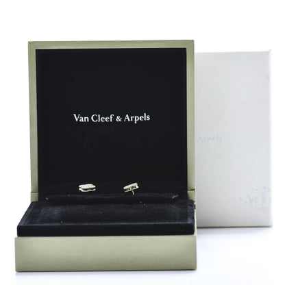 Van Cleef & Arpels 18K Yellow Gold Mother of Pearl Sweet Alhambra Earrings 6 of 6