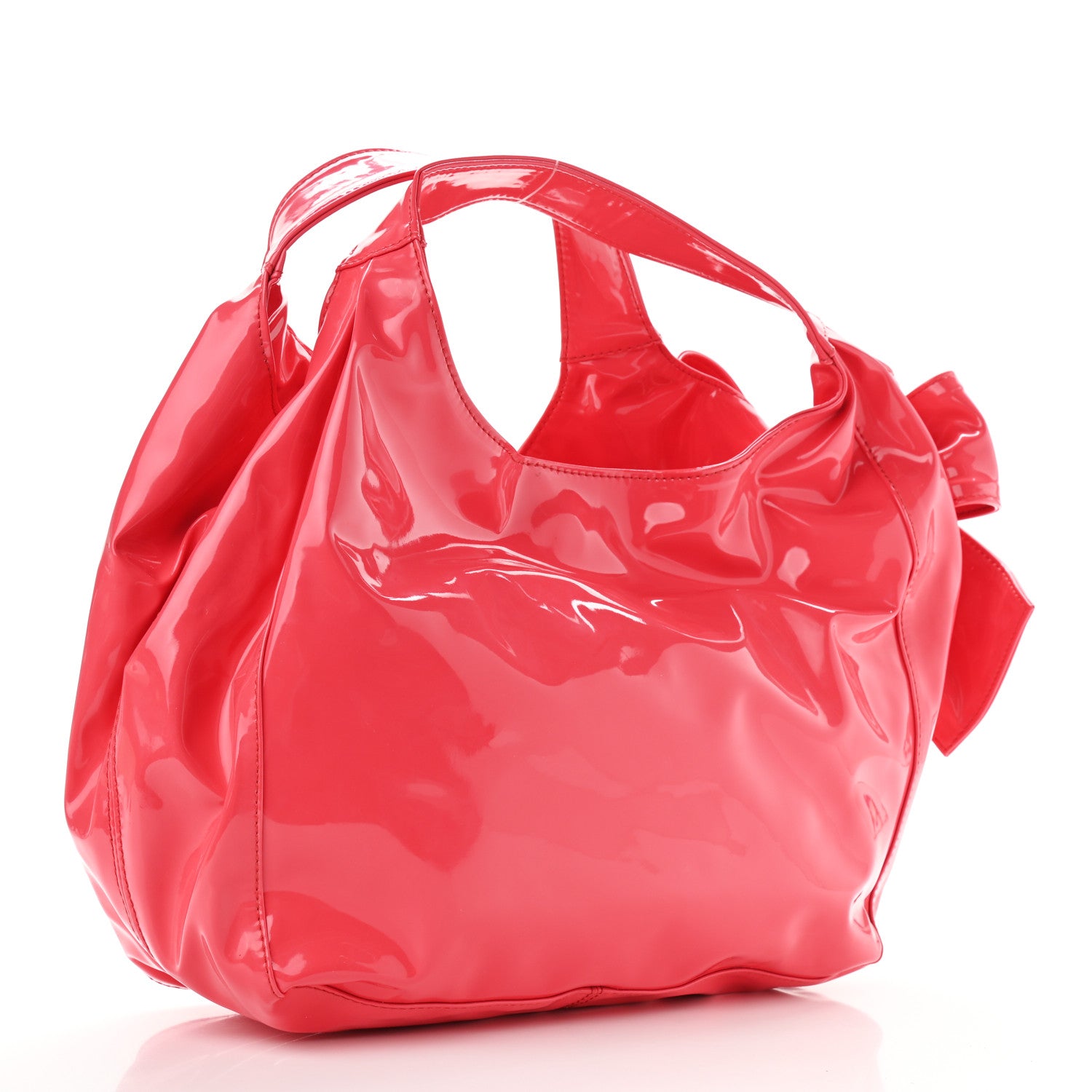 Valentino Garavani Patent Lacca Nuage Bow Hobo Pink 3 of 12