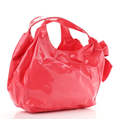 Valentino Garavani Patent Lacca Nuage Bow Hobo Pink 3 of 12
