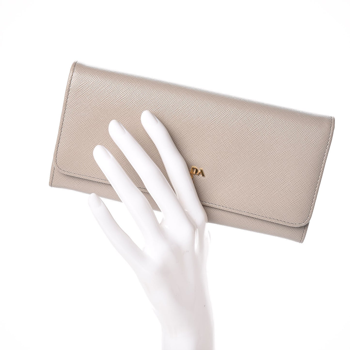 Saffiano Metal Continental Flap Wallet Pomice