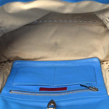 Valentino Garavani Vitello Medium Rockstud Tote Blue Fluo 6 of 10