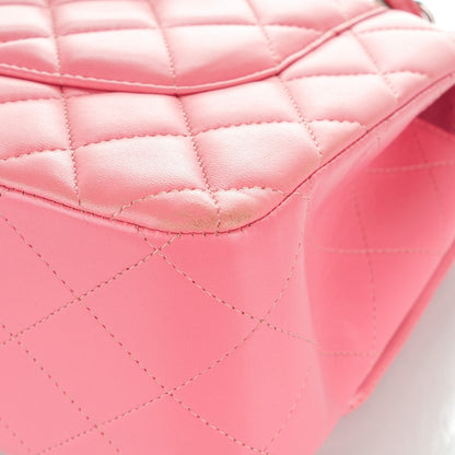 Chanel Lambskin Quilted Jumbo Double Flap Pink 9 of 10