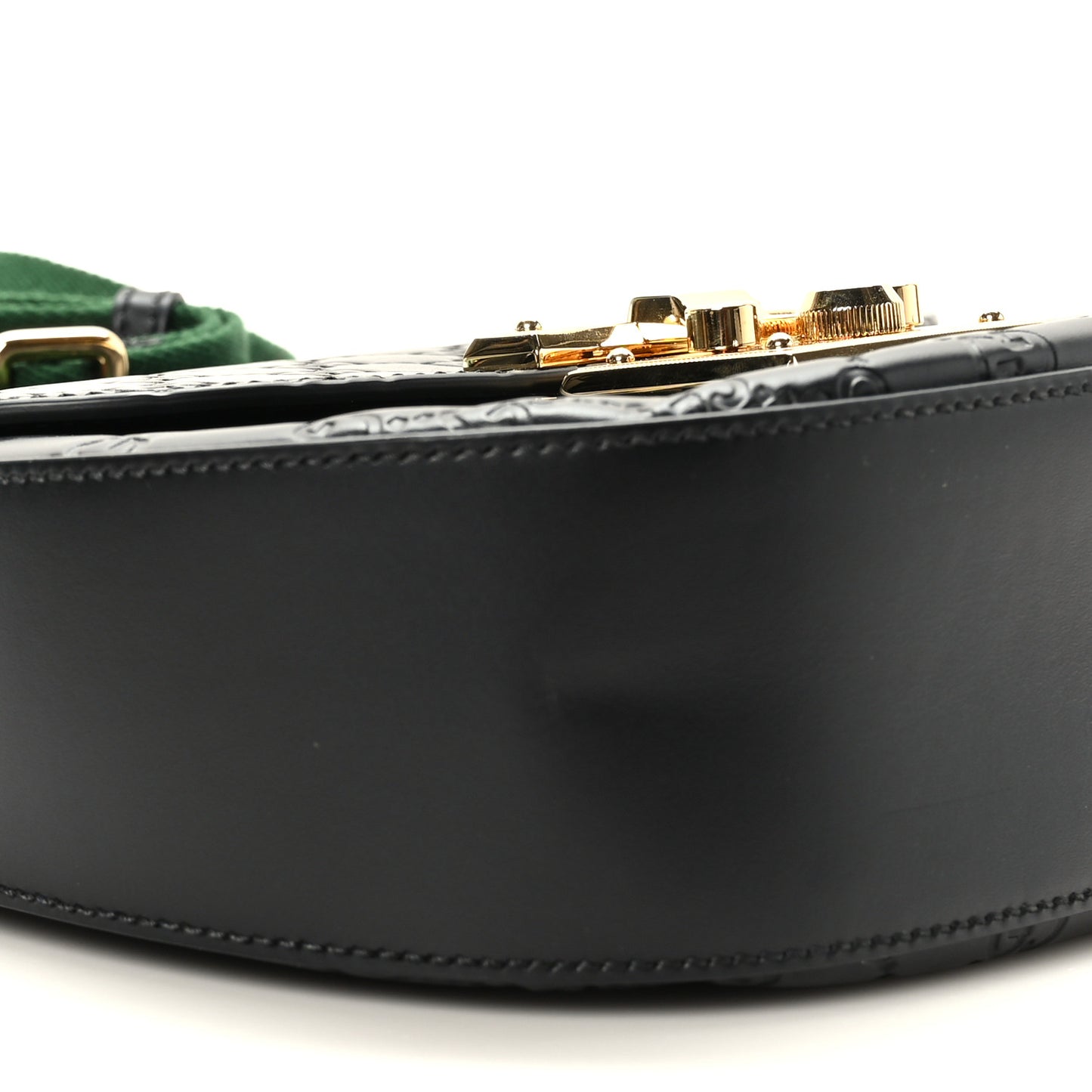 Guccissima Web Medium Padlock Messenger Shoulder Bag Black