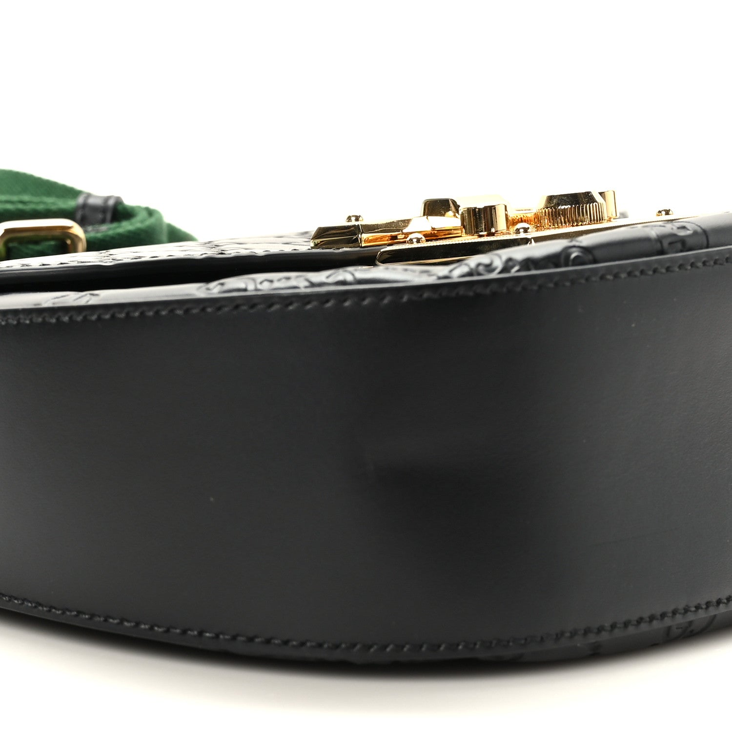 Gucci Guccissima Web Medium Padlock Messenger Shoulder Bag Black 8 of 9