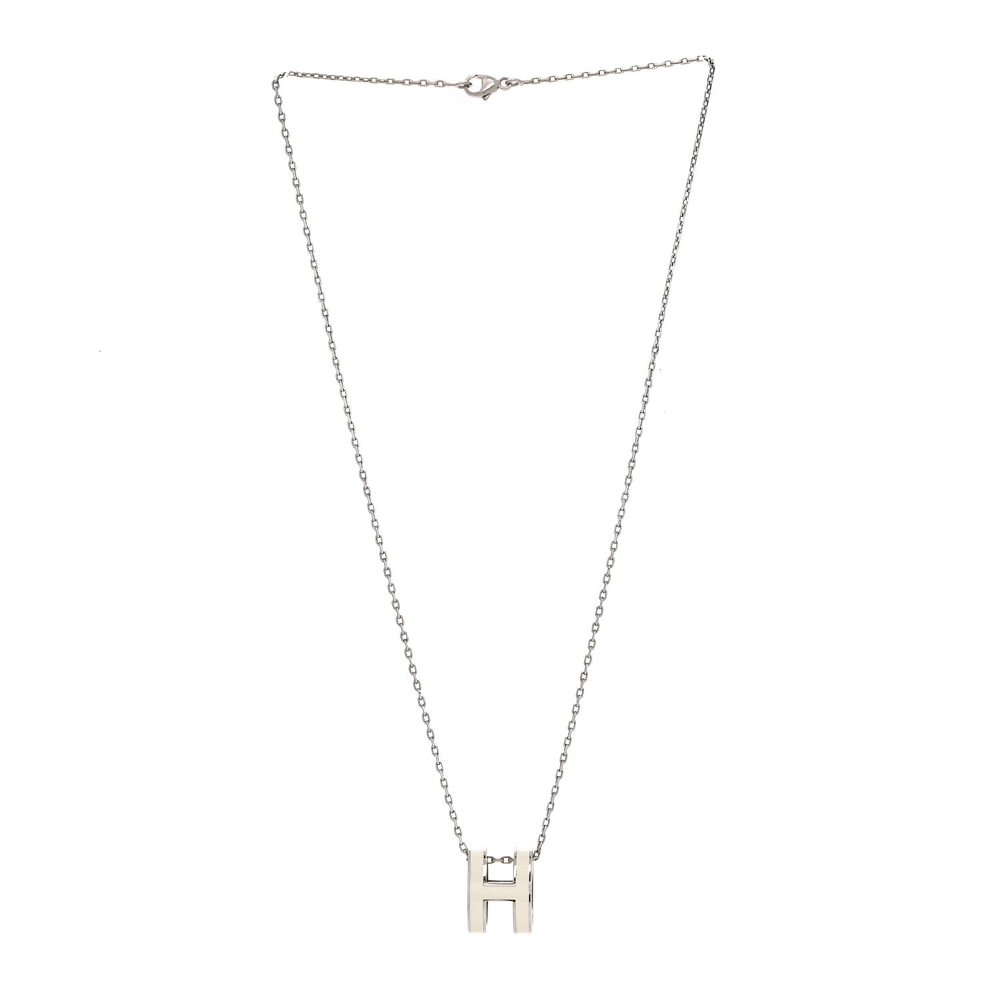 Palladium Pop H Pendant Necklace White