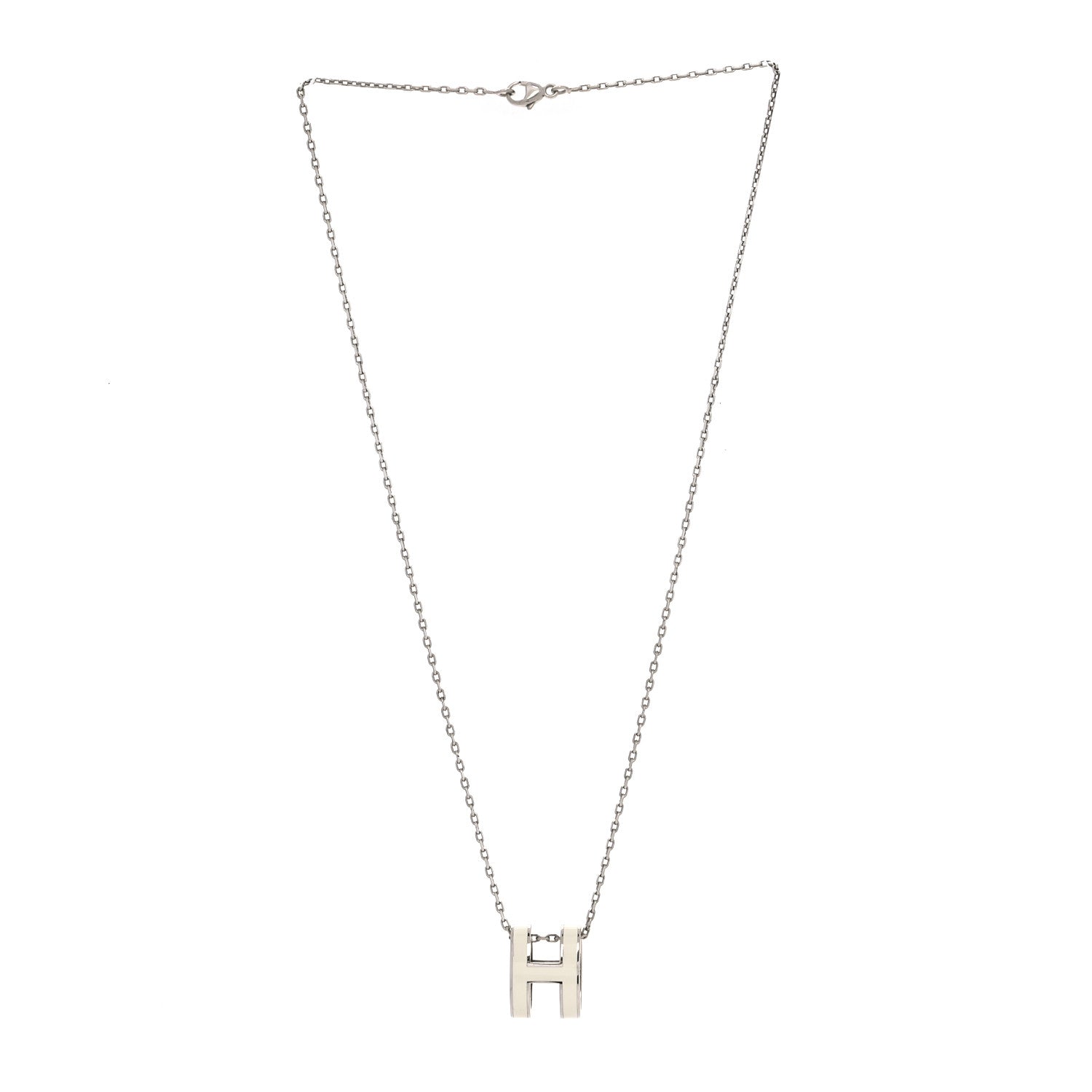 Hermes Palladium Pop H Pendant Necklace White 3 of 5