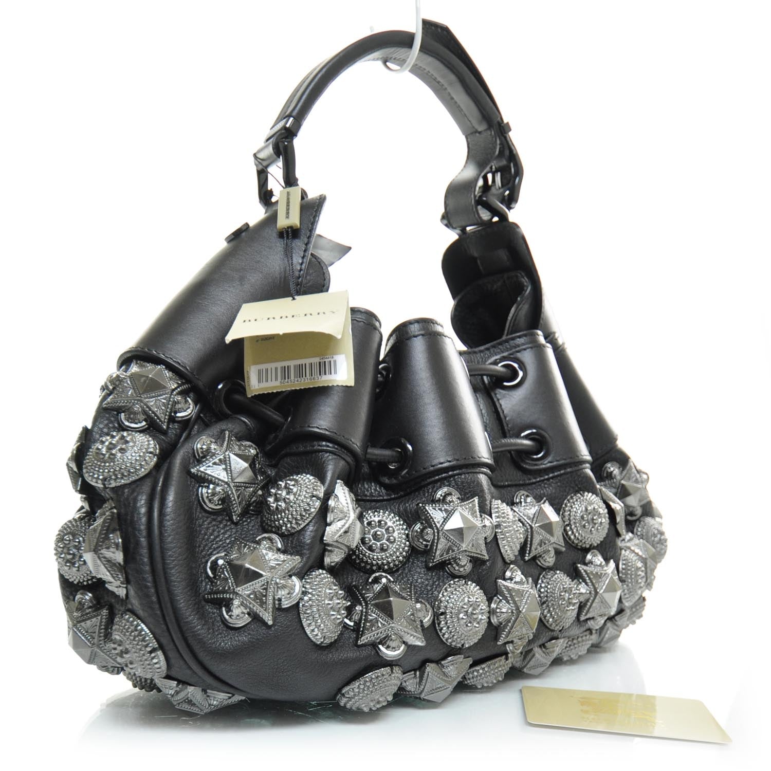 Burberry Prorsum Leather Mason Warrior Studded Hobo Black 2 of 9