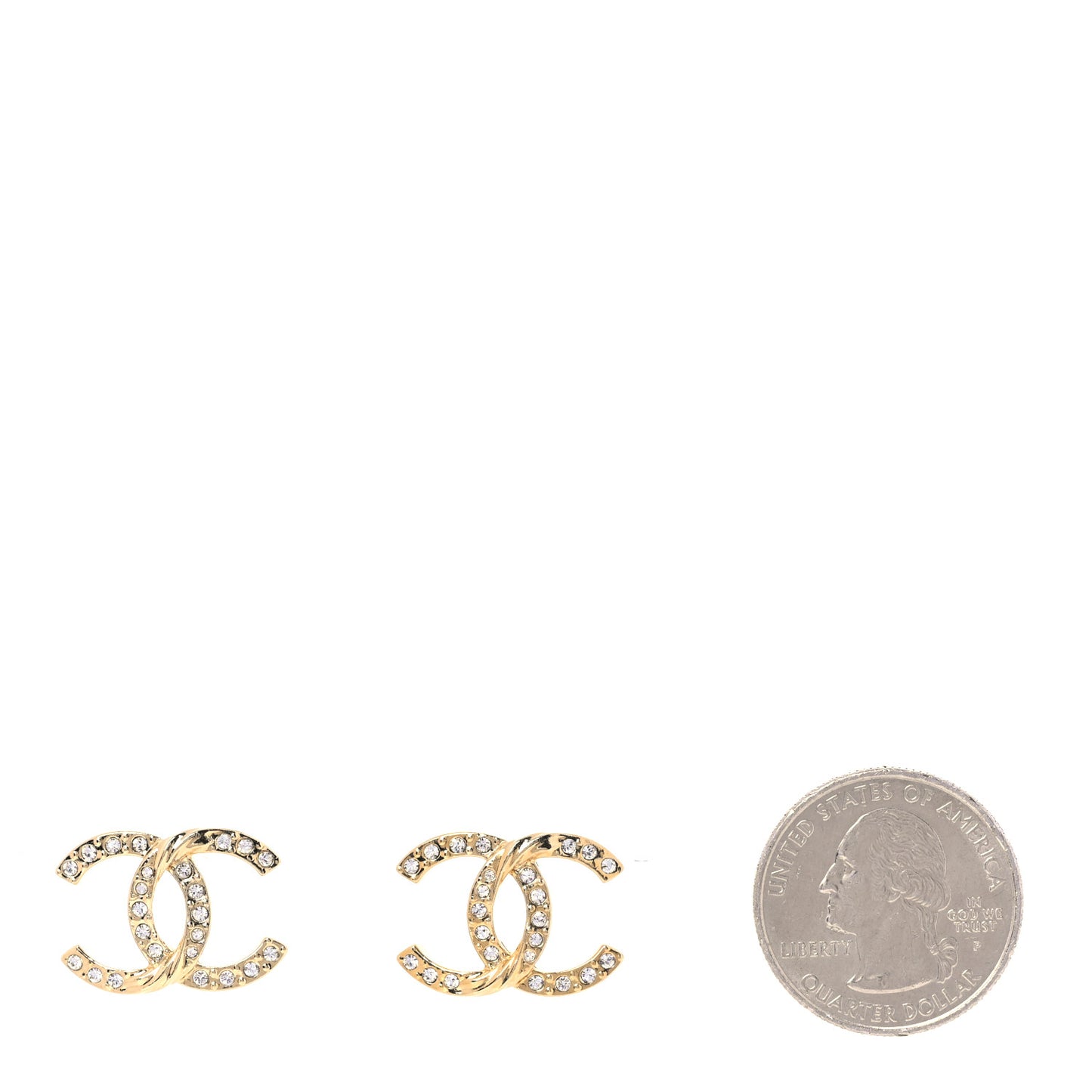 Crystal Twist CC Earrings Gold