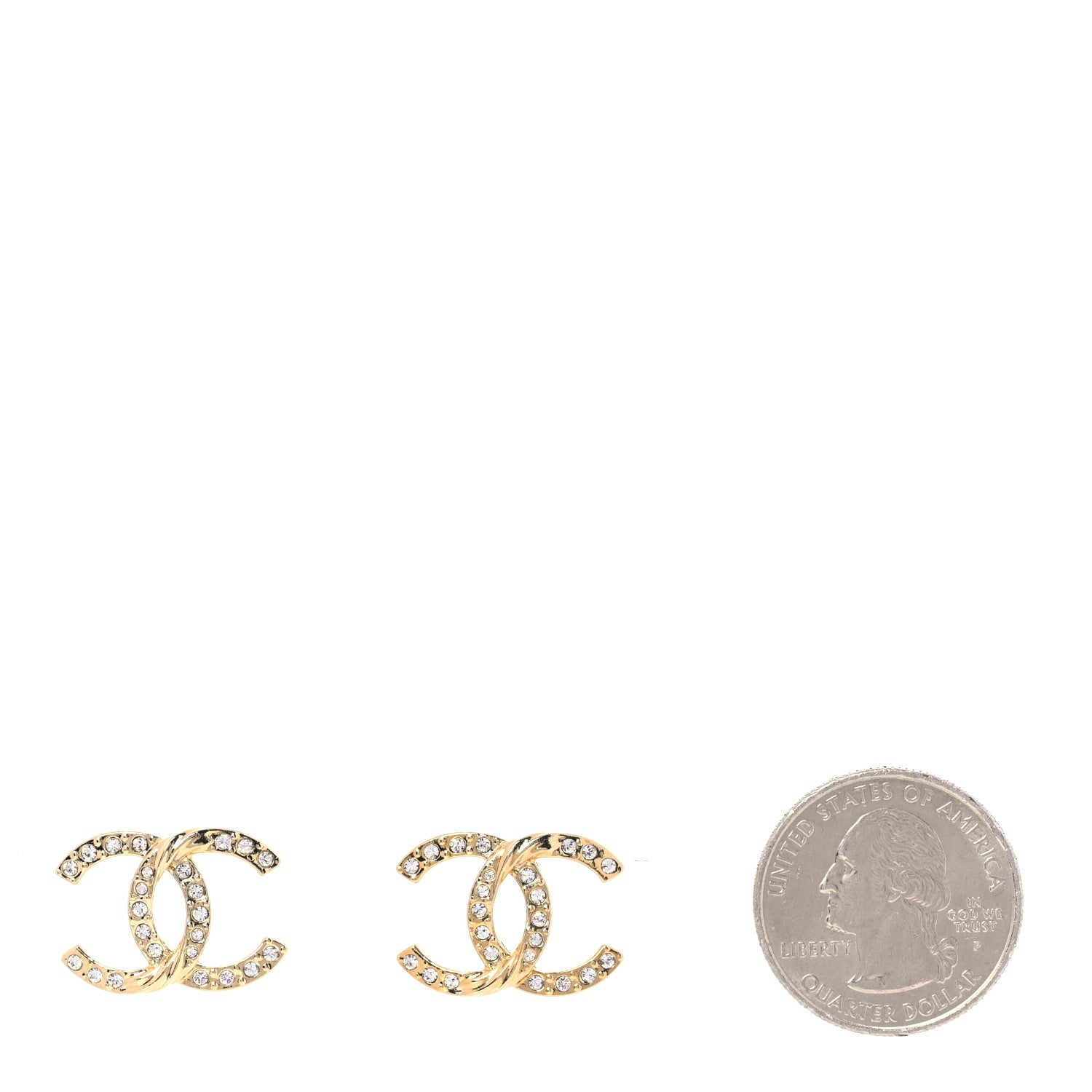 Chanel Crystal Twist CC Earrings Gold 2 of 5