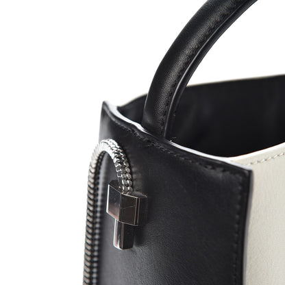 3.1 Phillip Lim 3.1 Smooth Calfskin Bi-Color Small Soleil Bucket Bag Off White Black 10 of 10