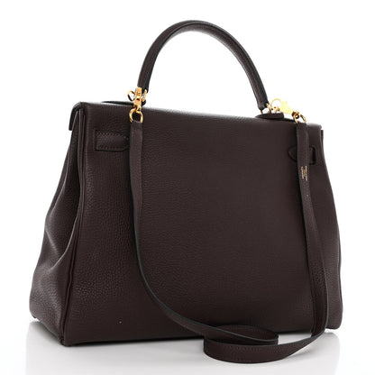Hermes Togo Kelly Retourne 32 Chocolate 3 of 9