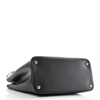 Prada Saffiano Cuir Medium Double Bag Black Fuoco 4 of 23