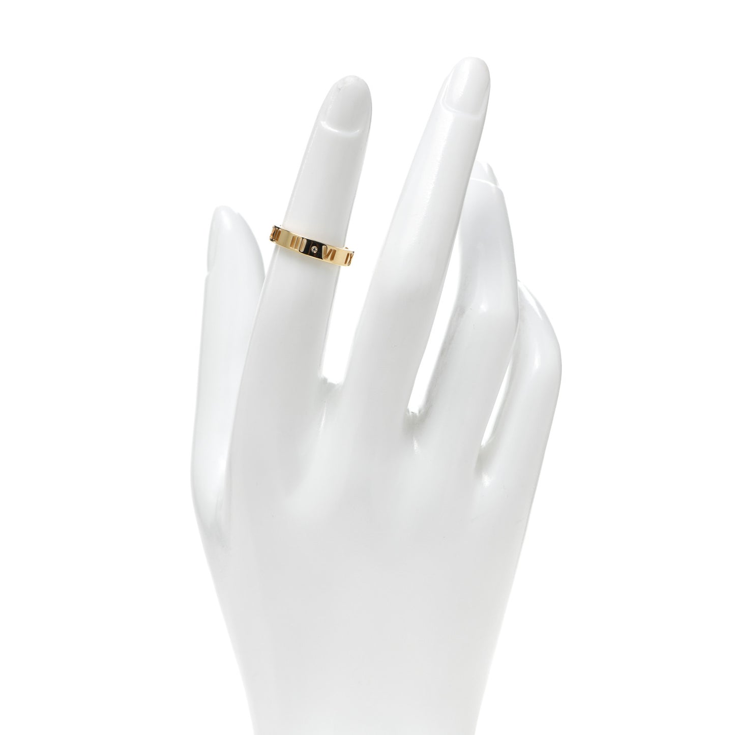 18K Yellow Gold Diamond Atlas Pierced Ring 49 4.75