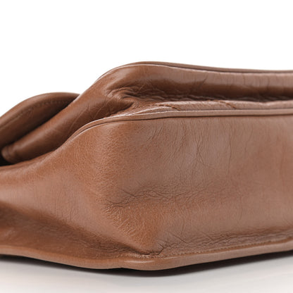 Saint Laurent Crinkled Calfskin Matelasse Monogram Medium Niki Chain Satchel Caramel 12 of 14
