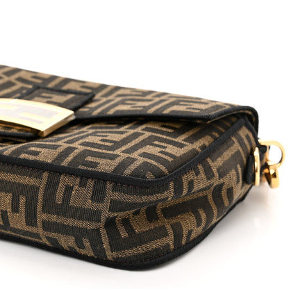 Fendi Fabric Jacquard FF 1974 Medium Baguette Tobacco Moro Black 9 of 9