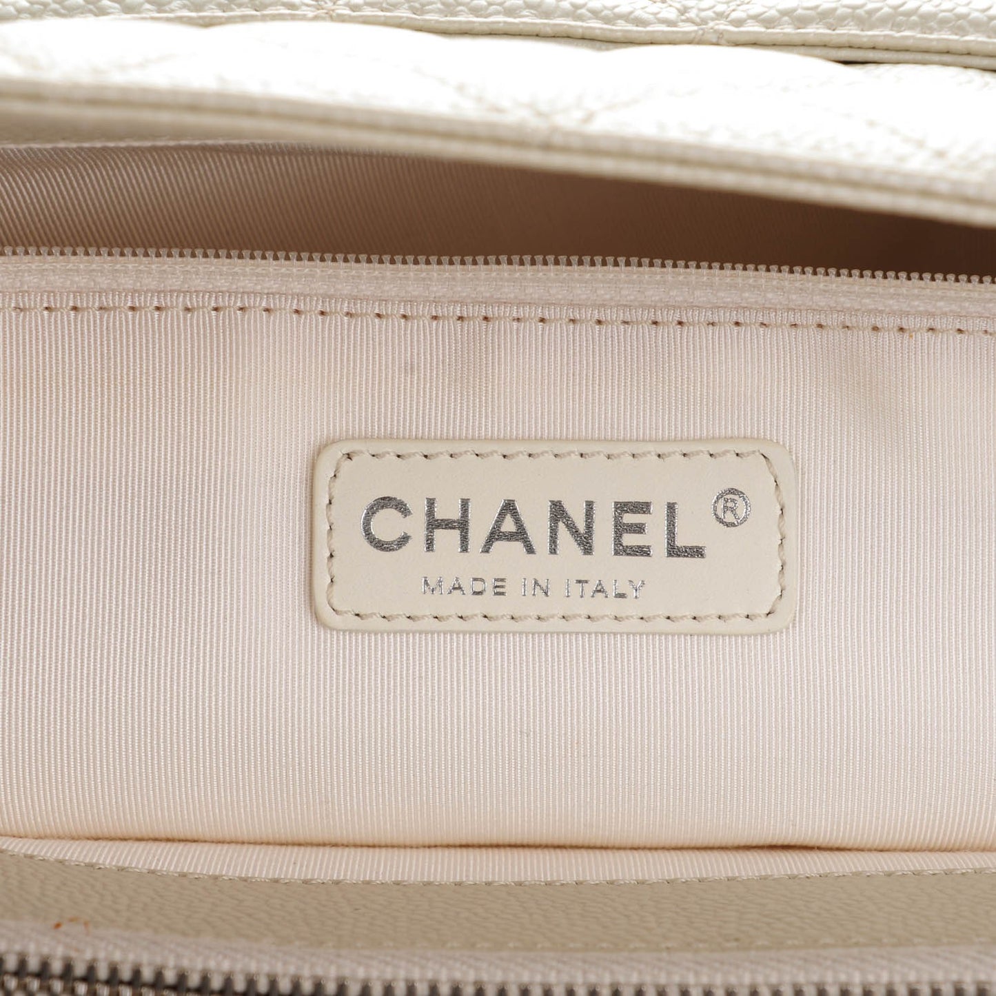 Metallic Caviar Quilted Grand Shopping Tote GST Light Gold