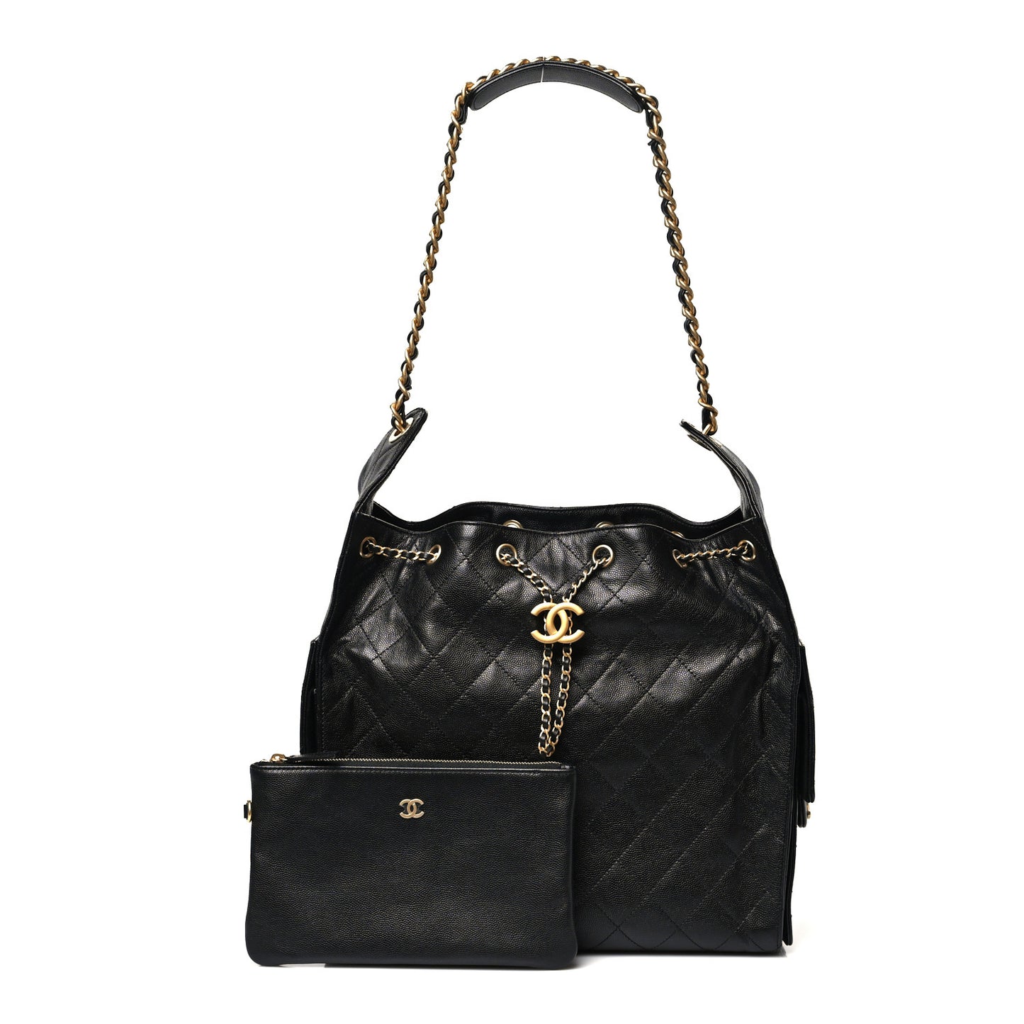 Caviar Quilted Medium Chanel 25 Handbag Black