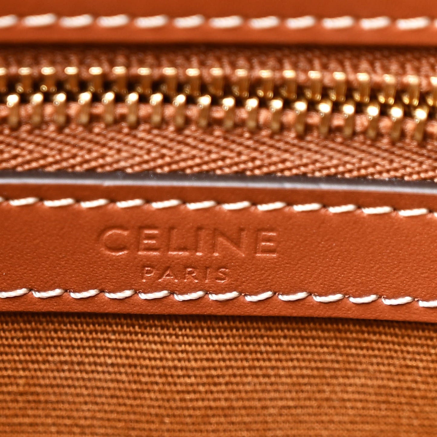 Triomphe Canvas Calfskin Small Cabas Bag Tan