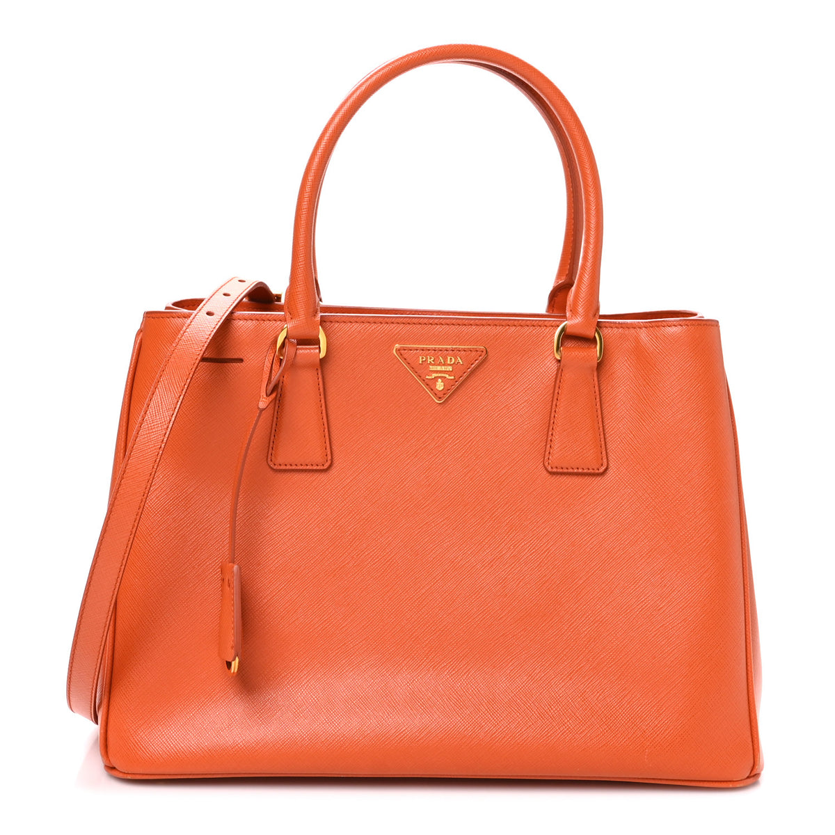 Prada Saffiano Lux Medium Tote Papaya 1 of 9