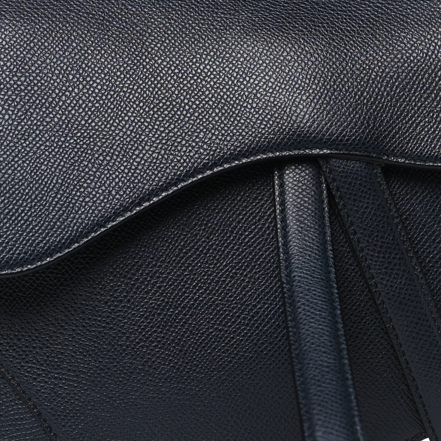 Christian Dior Grained Calfskin Saddle Bag Black 8 of 13
