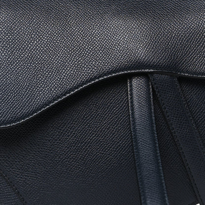 Christian Dior Grained Calfskin Saddle Bag Black 8 of 13